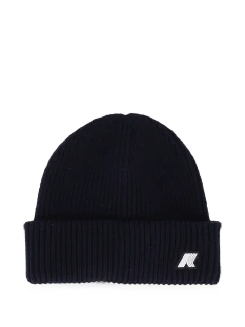 K Way Kids E. Brice ribbed-knit logo-patch beanie hat