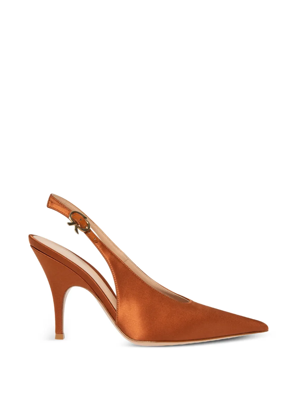 Gianvito Rossi Sofia sling crepe satin-stretch pumps Oranje