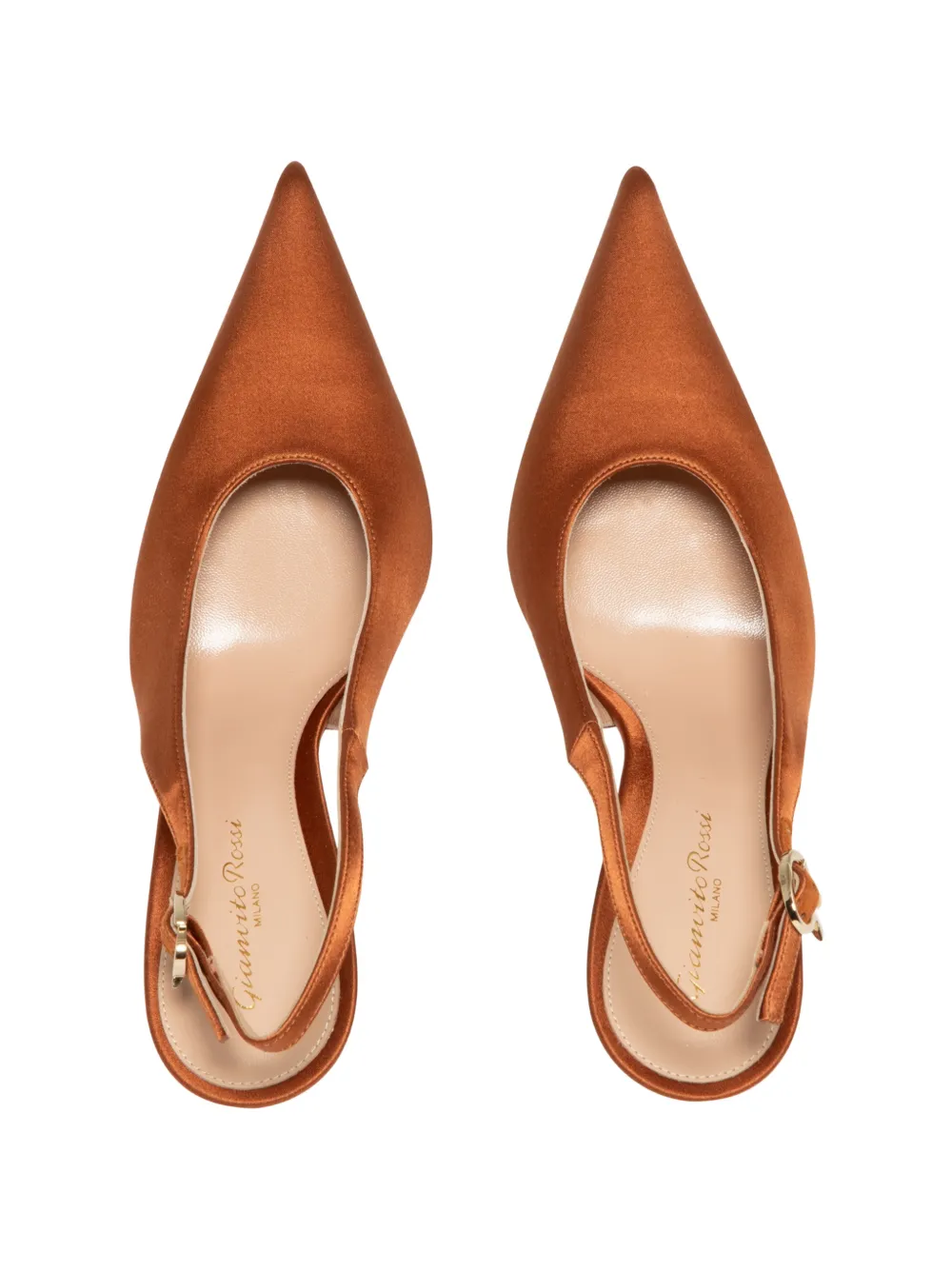 Gianvito Rossi Sofia sling crepe satin-stretch pumps Oranje