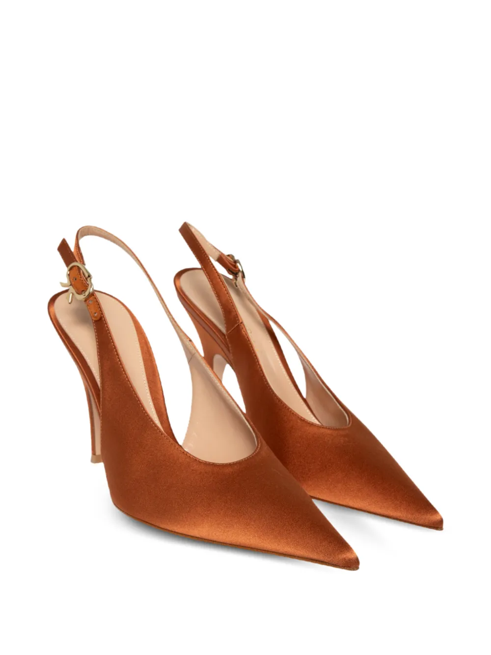 Gianvito Rossi Sofia sling crepe satin-stretch pumps Oranje