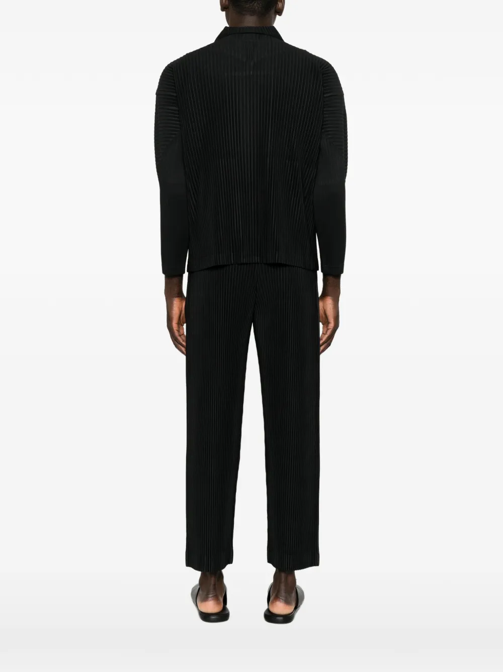 Homme Plissé Issey Miyake Geplooid overhemd met rits Zwart