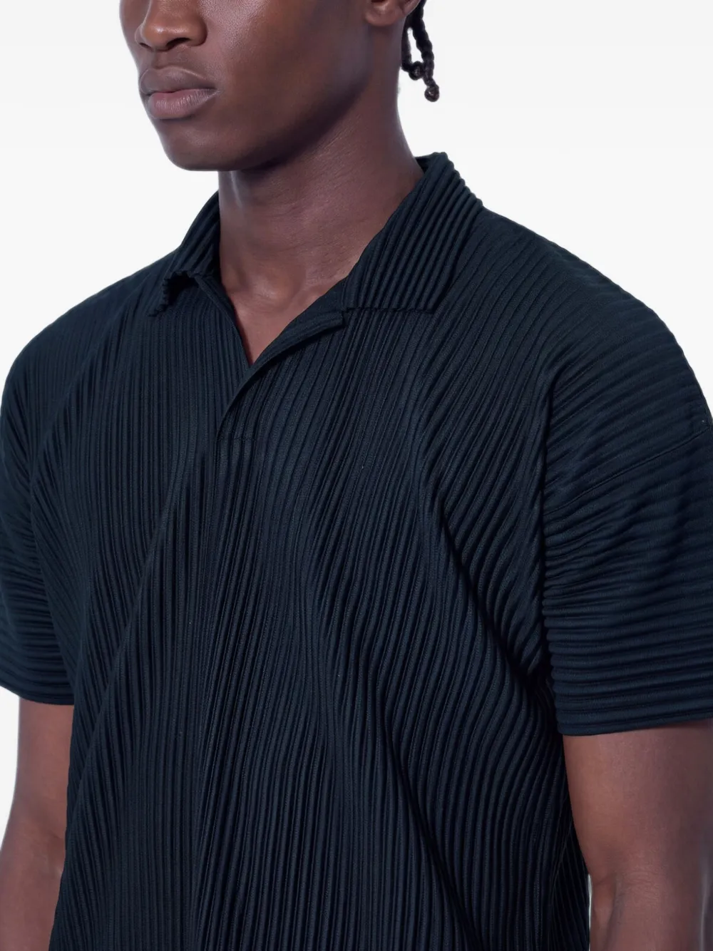 Homme Plissé Issey Miyake Ribgebreid T-shirt Zwart