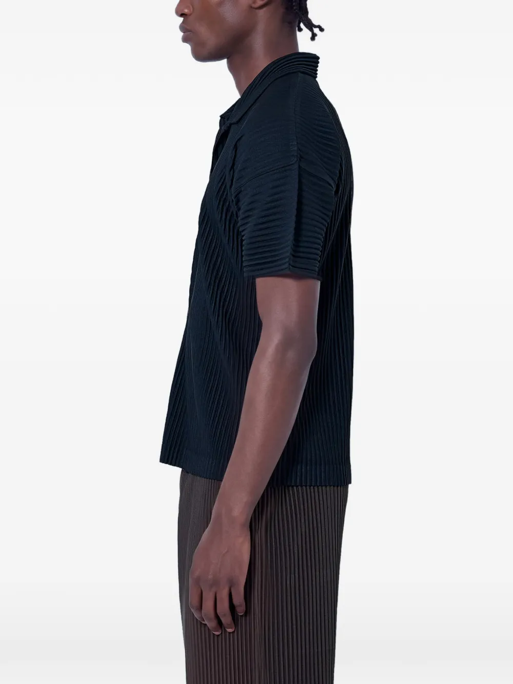 Homme Plissé Issey Miyake Ribgebreid T-shirt Zwart