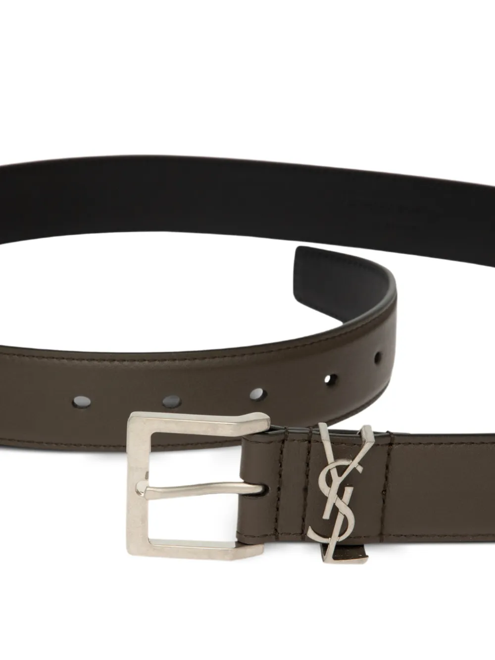 Saint Laurent Cassandre leren riem Groen