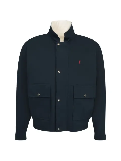 Saint Laurent Cassandre reversible work jacket in brushed cotton canvas