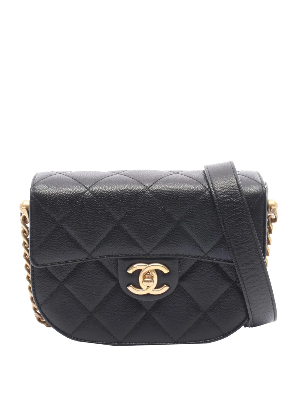 CHANEL Pre-Owned 2021-2026 Quilted Caviar Moon Messenger Bag crossbody bag - Nero