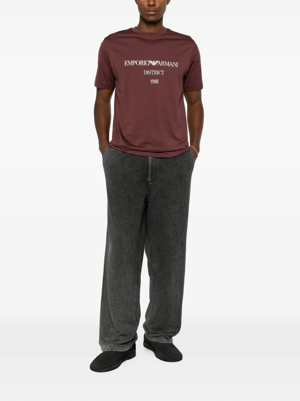 Emporio Armani T-shirt met logoprint Rood