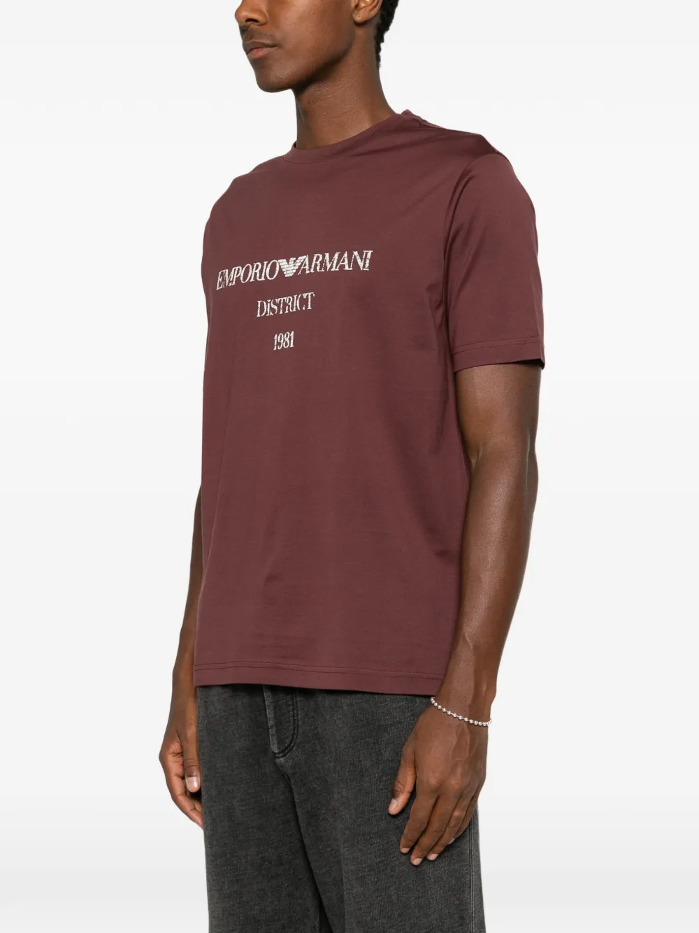 Emporio Armani T-shirt met logoprint Rood