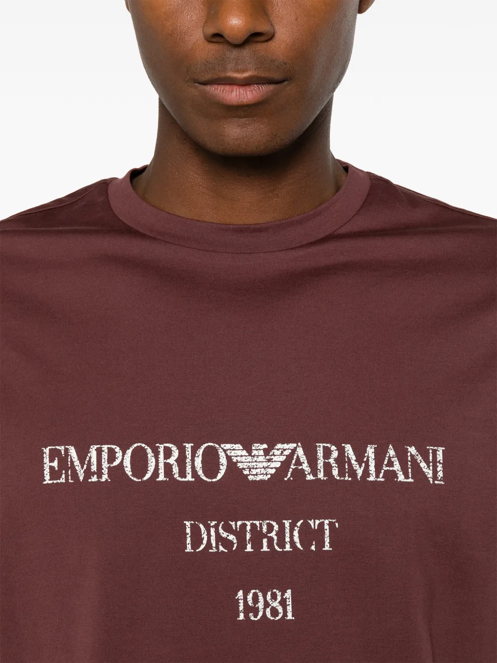 Emporio Armani T-shirt met logoprint Rood