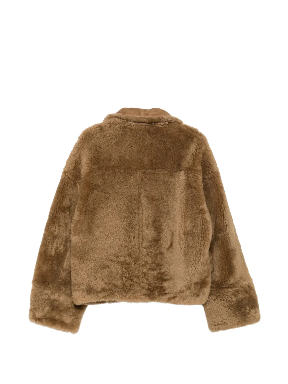 AMI Paris Jas met shearling-effect en rits Bruin