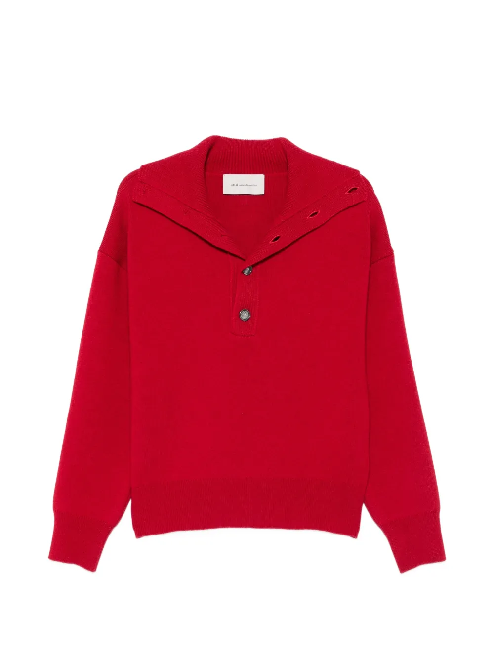 AMI Paris Ami de Coeur button-neck sweater