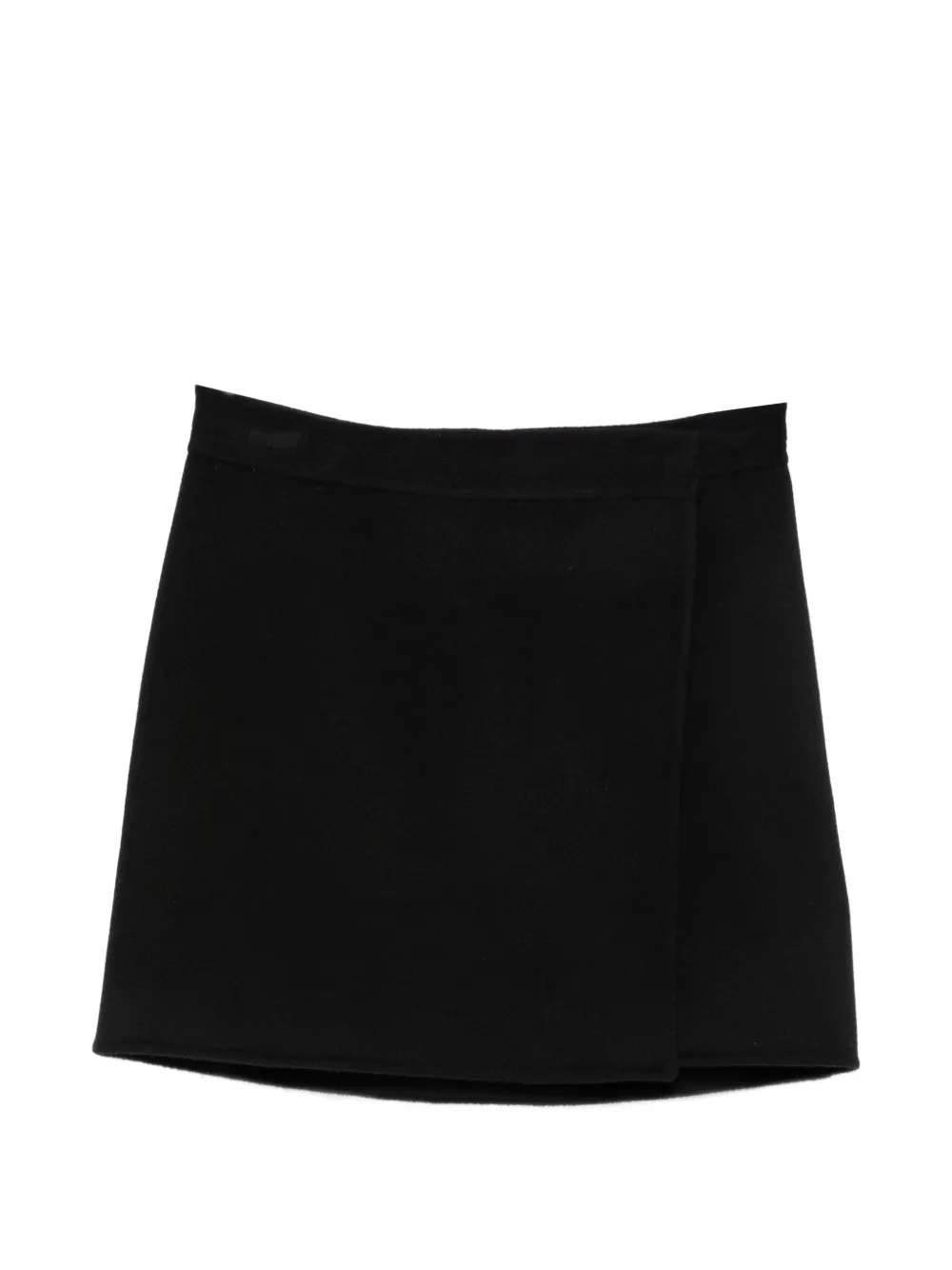 Semicouture wrap wool mini skirt - Nero