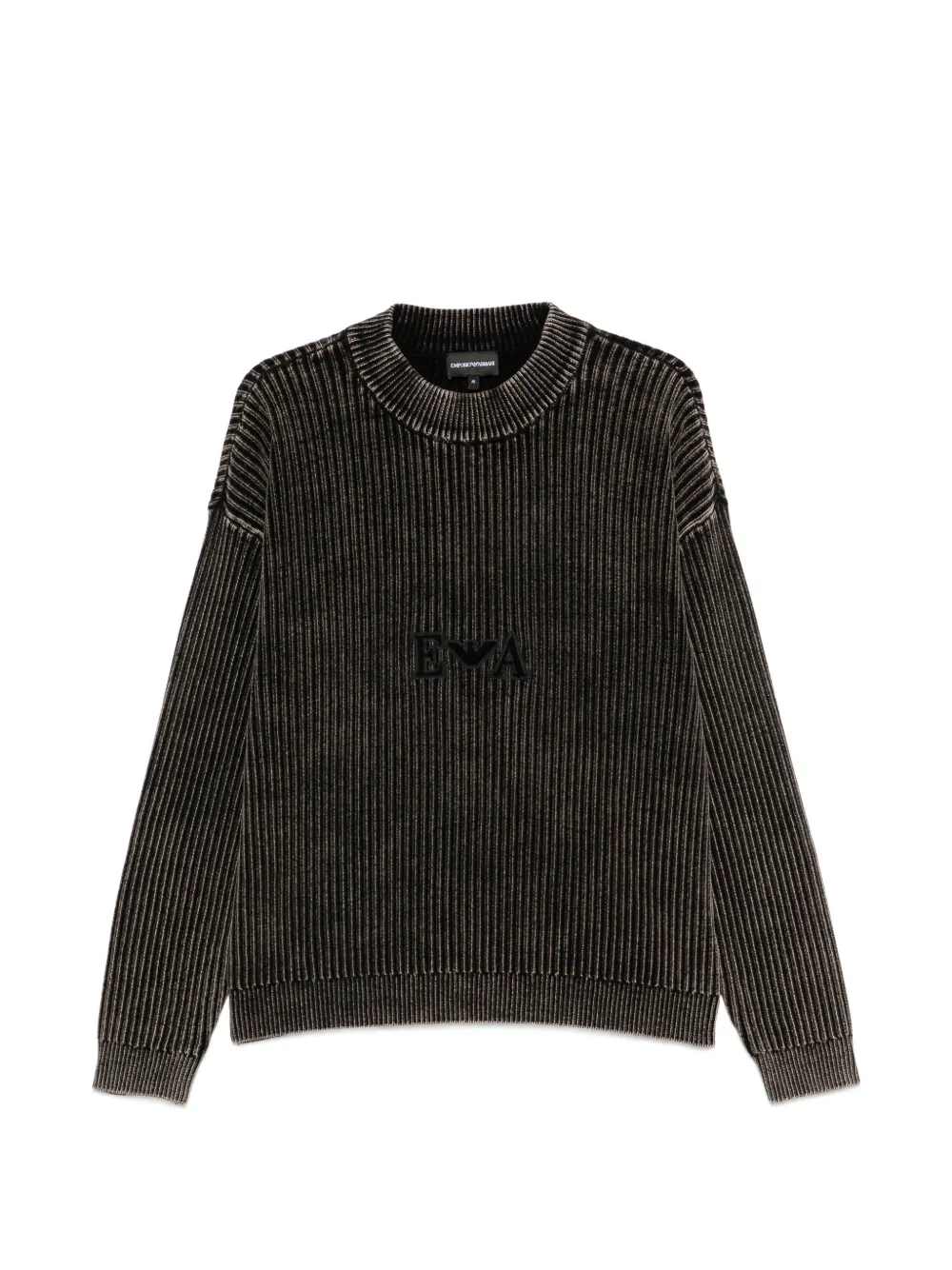 Emporio Armani logo-embroidered sweater - Nero
