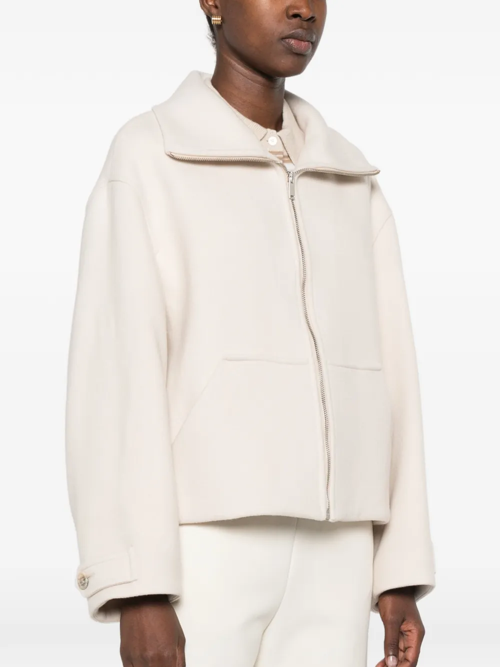 Semicouture Jack met knoopmanchetten en rits Beige