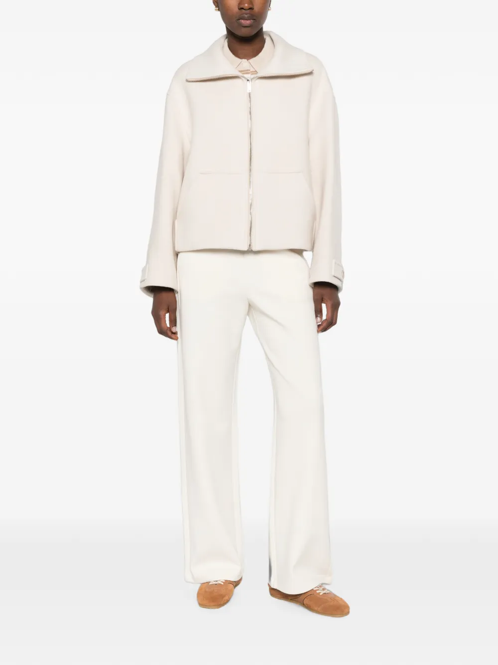 Semicouture Jack met knoopmanchetten en rits Beige