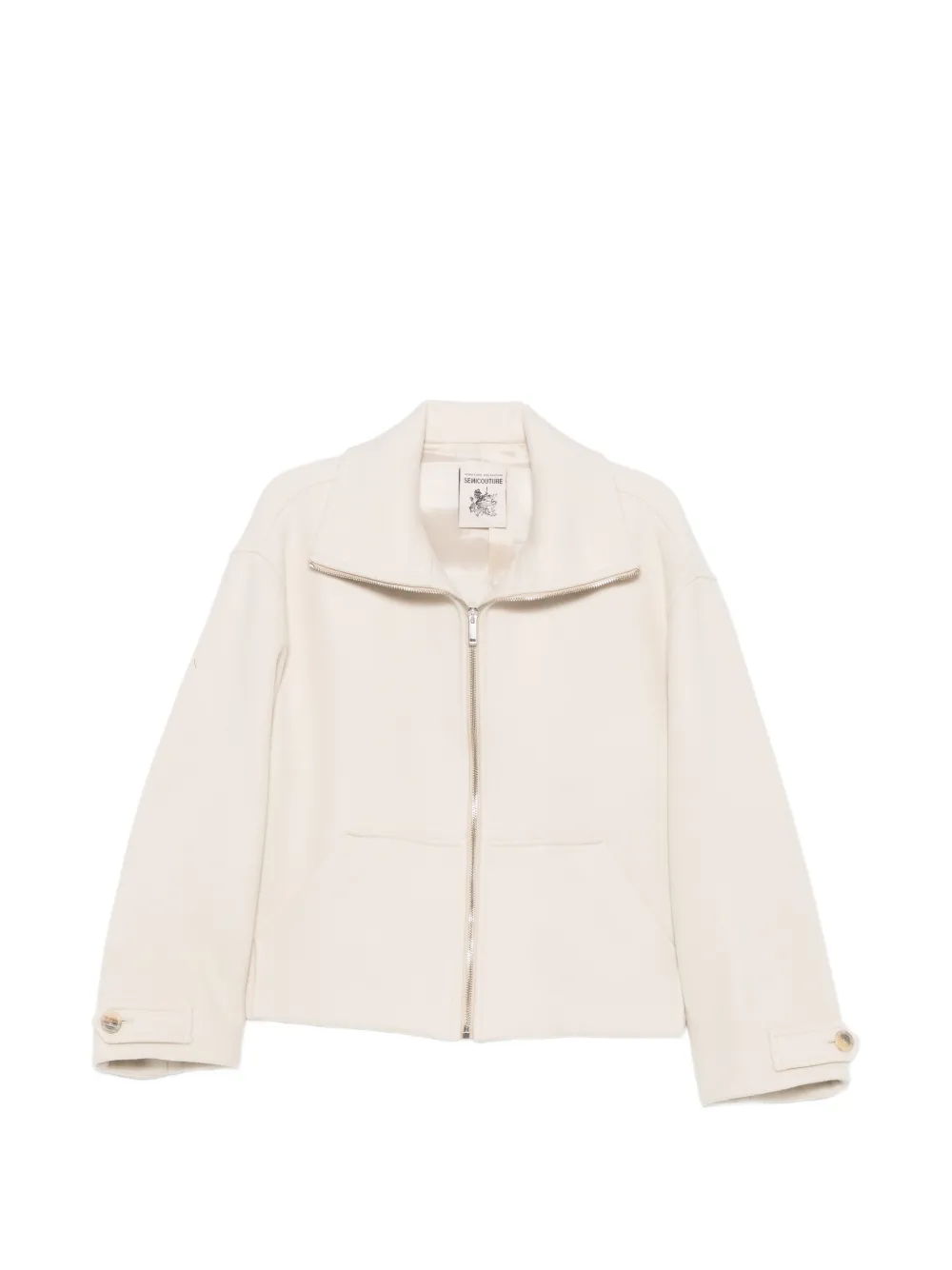 Semicouture zip-up button-cuff jacket - Nude