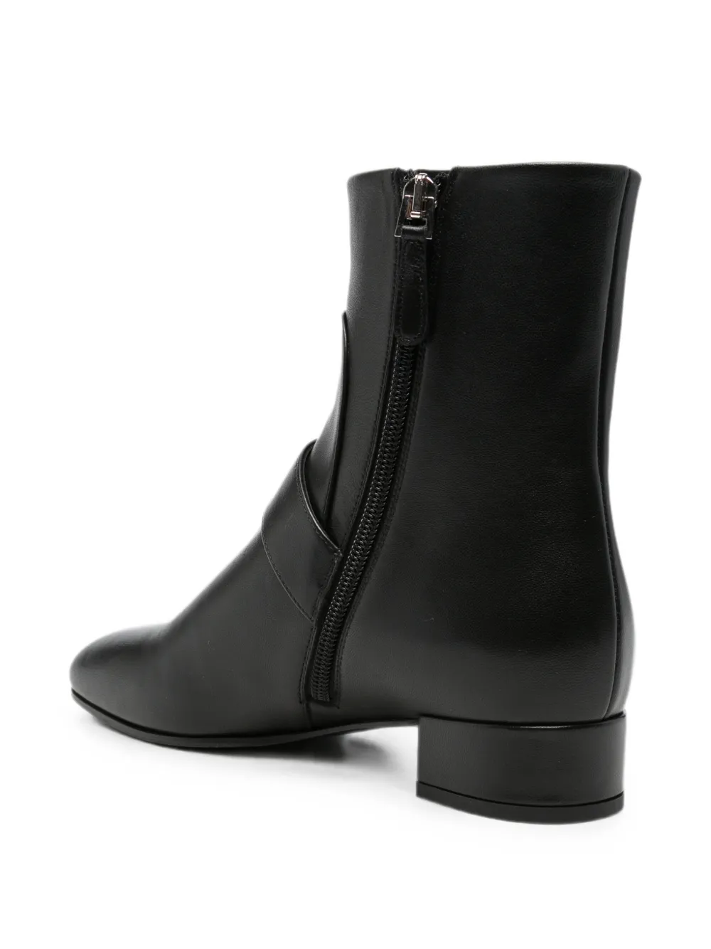 Emporio Armani buckle-detail leather boots Zwart