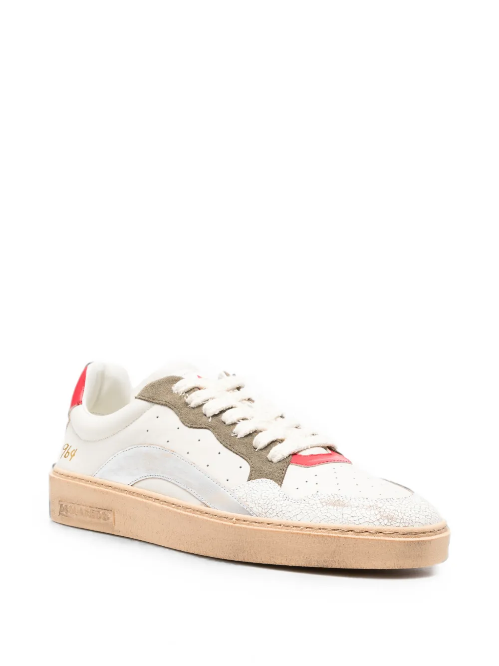 DSQUARED2 cracked-effect panelled sneakers Wit