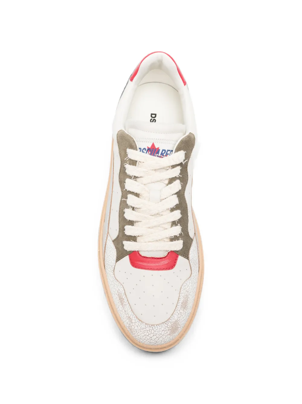 DSQUARED2 cracked-effect panelled sneakers Wit