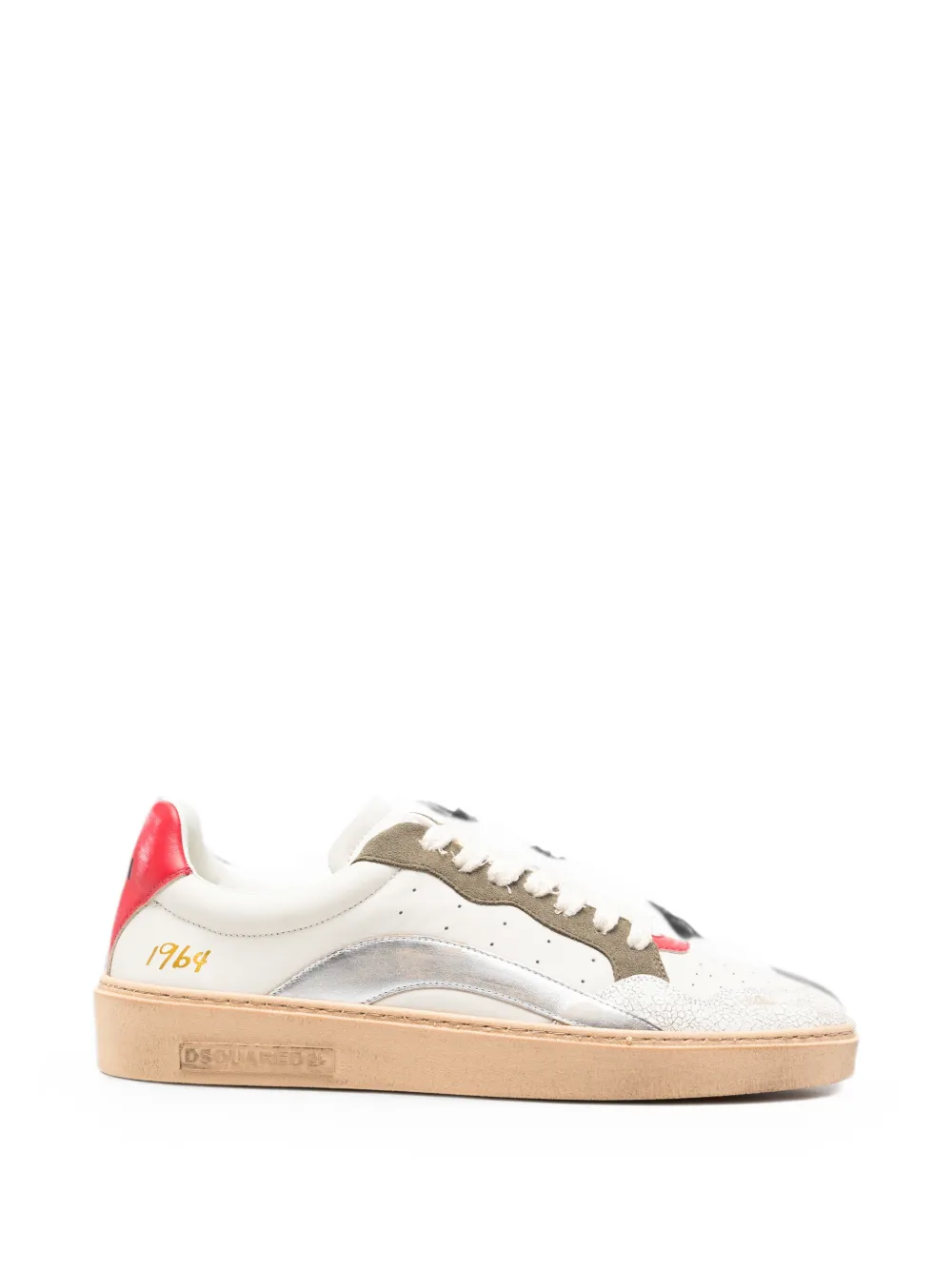 DSQUARED2 cracked-effect panelled sneakers - Weiß