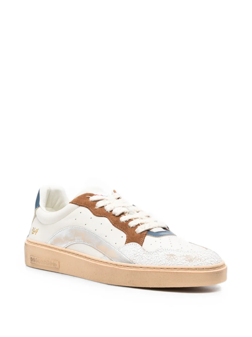 DSQUARED2 distressed panelled sneakers Wit