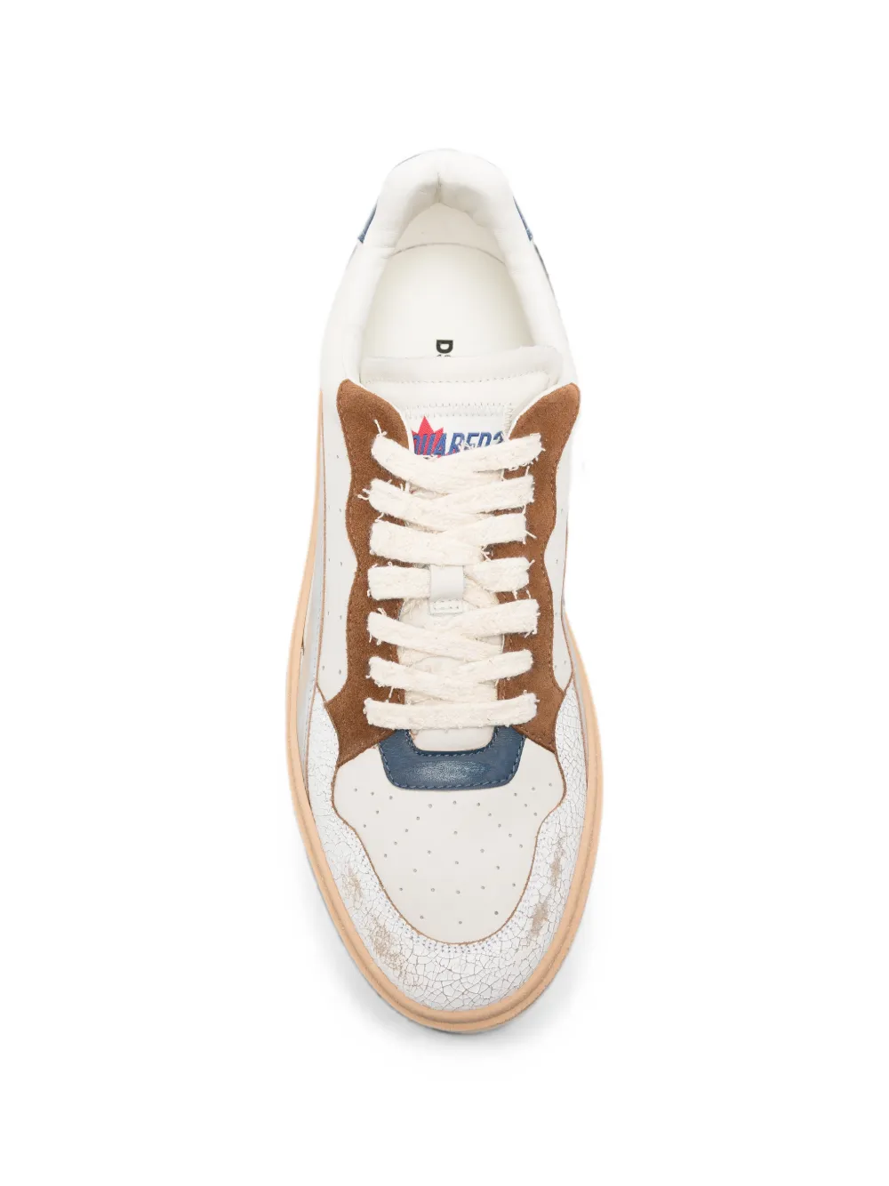 DSQUARED2 distressed panelled sneakers Wit