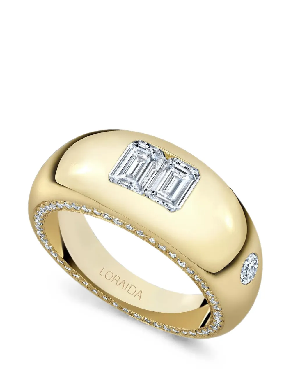 Loraida Anello Vortex con smeraldo e diamanti - Oro