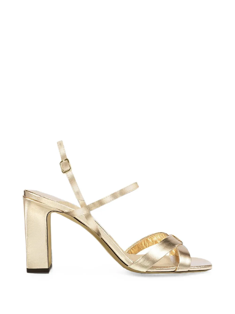 Jimmy Choo Elsy block-heel 85 gold metallic nappa-leather sandals - Oro