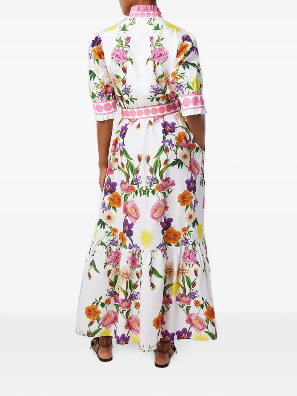 Borgo De Nor Marni katoenen maxi-jurk met bloemenprint Wit