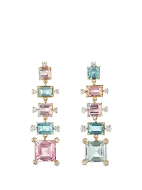 Eden Presley aretes graduados con turmalina y diamantes