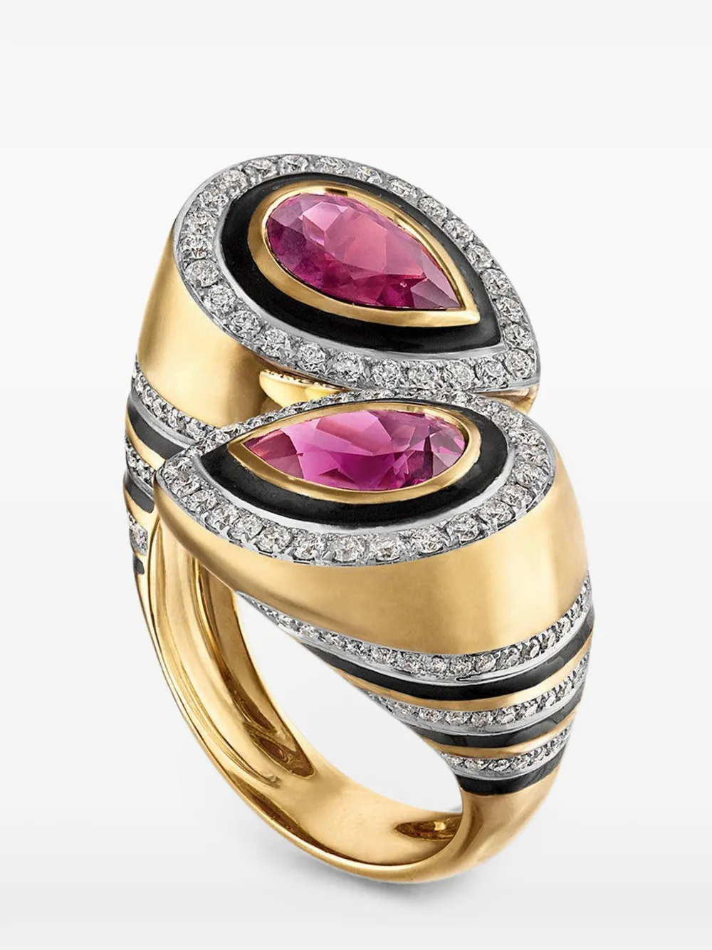 Eden Presley Anello con tormalina e diamanti - Oro