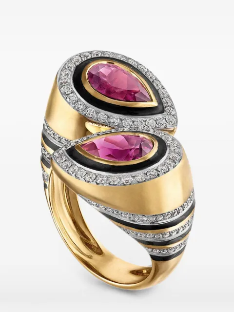 Eden Presley bague bypass à tourmaline et diamants