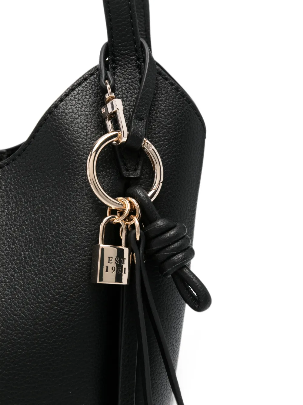 GUESS USA Melody schoudertas van bewerkt leer met logoplakkaat Zwart