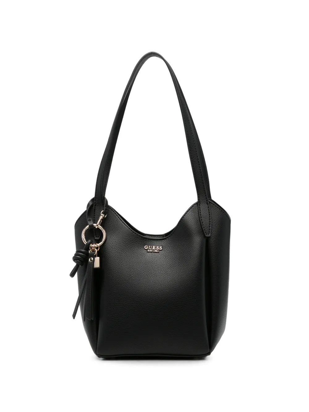 GUESS USA Melody logo-plaque pebbled-leather shoulder bag - Nero