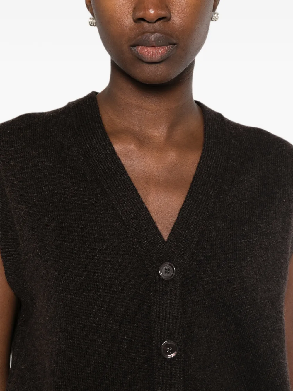 BOMPARD Vest met V-hals Bruin