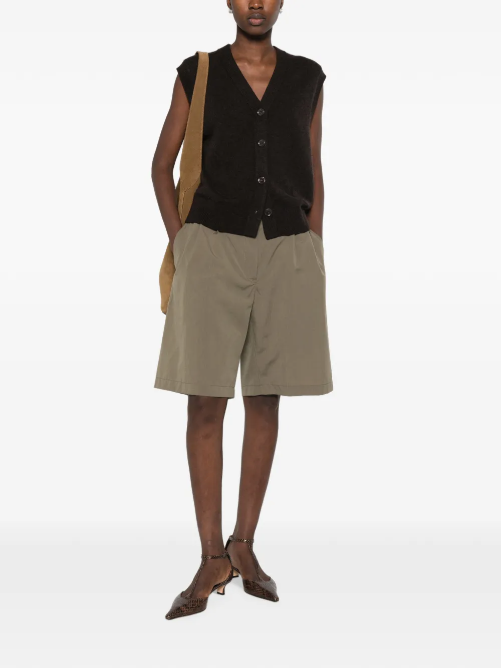 BOMPARD Vest met V-hals Bruin