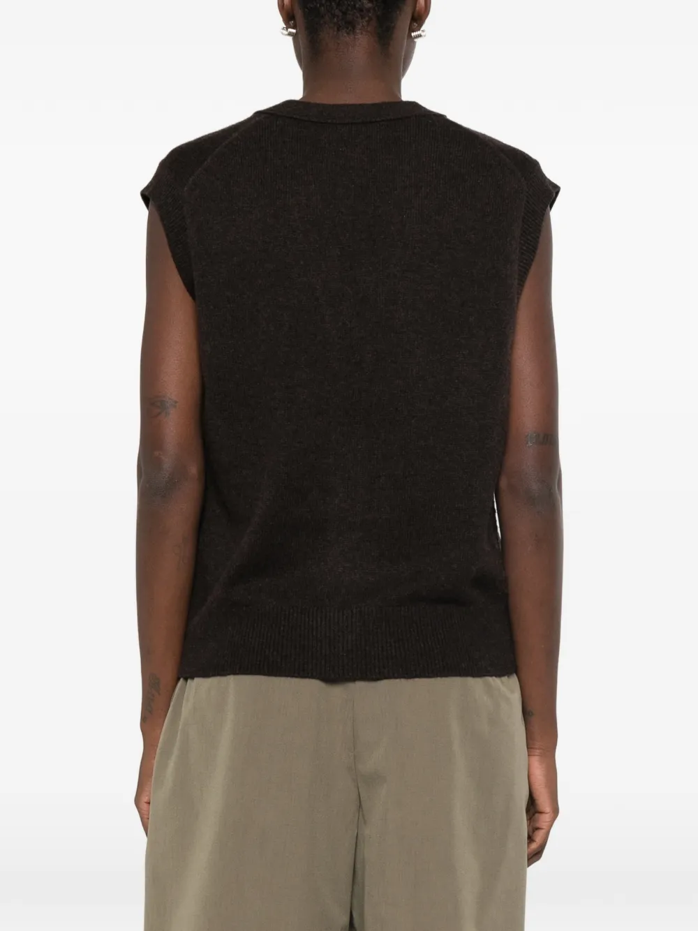 BOMPARD Vest met V-hals Bruin