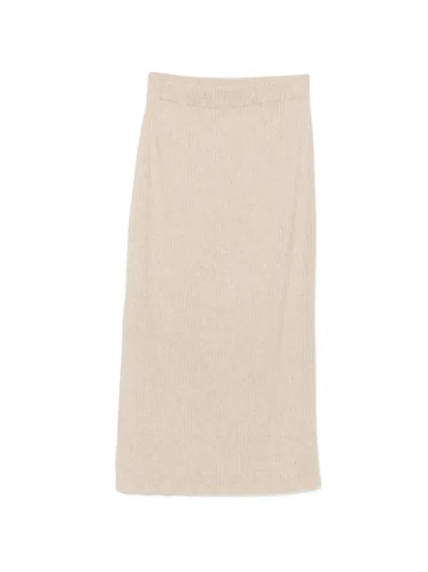 BOMPARD ribbed-knit side-slit midi skirt