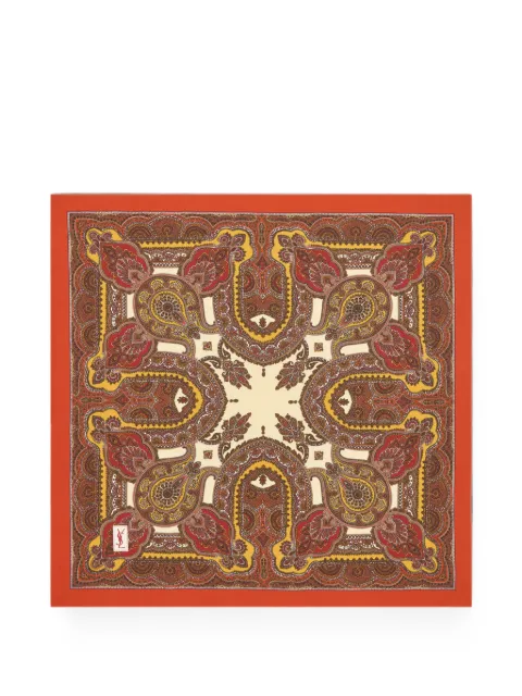 Saint Laurent mascada cuadrada de sarga de seda