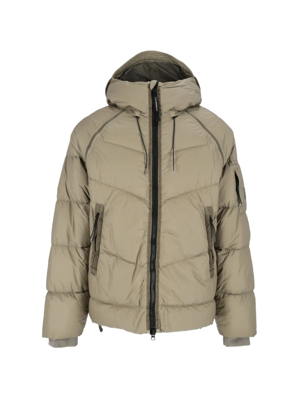 C.P. Company Down Shield Lens hooded puffer jacket - Nude