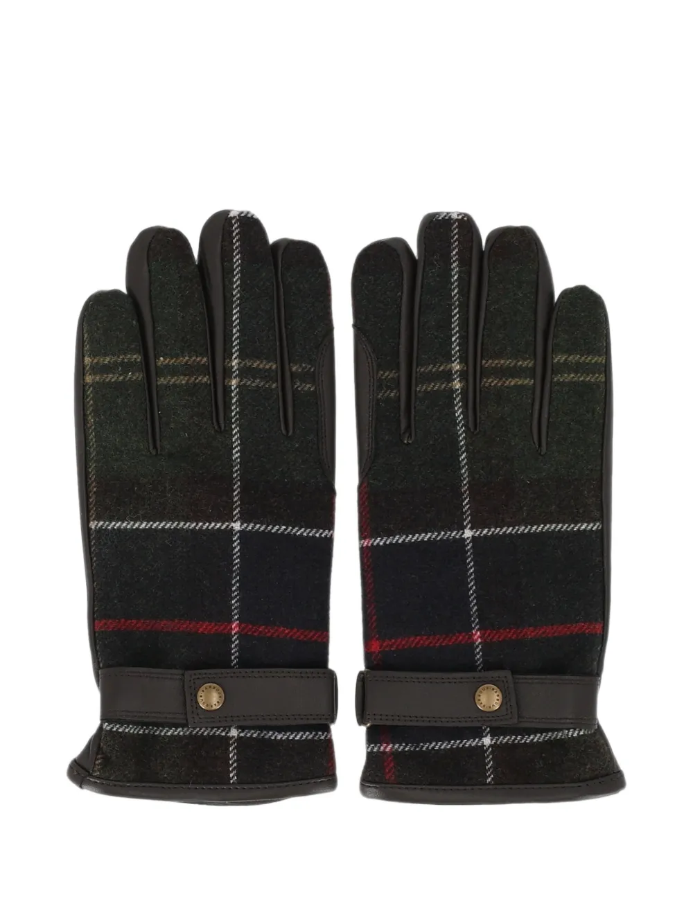 Barbour Newbrough handschoenen met tartan ruit Bruin
