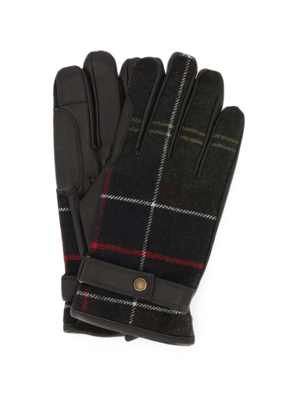 Barbour Newbrough handschoenen met tartan ruit Bruin