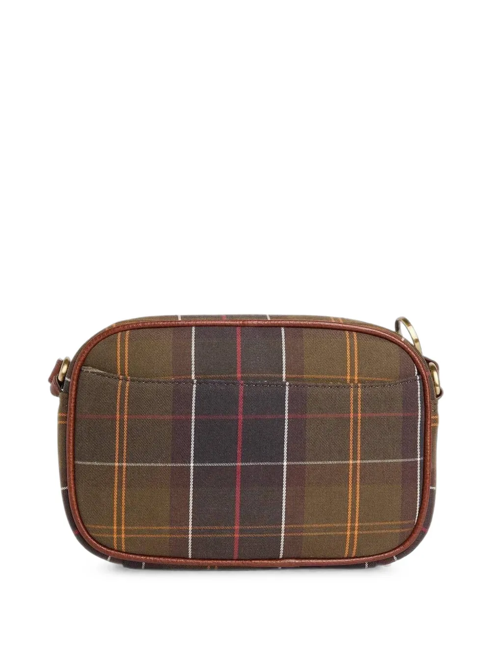 Barbour Schoudertas met leren afwerking en tartan-ruit Groen