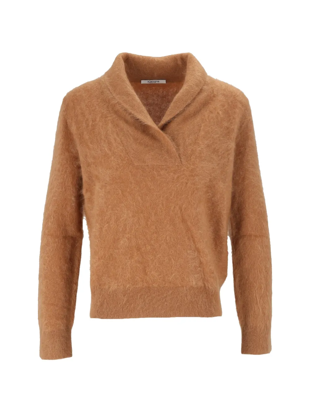 Kangra brushed-effect shawl-collar sweater - Tons neutres Kangra brushed-effect shawl-collar sweater - Tons neutres