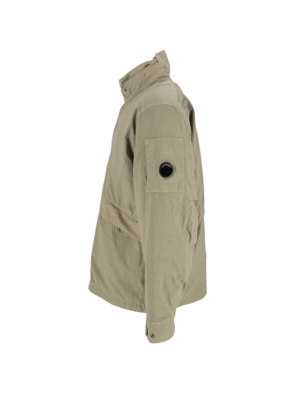 C.P. Company twill-mixed hooded Lens jacket Beige