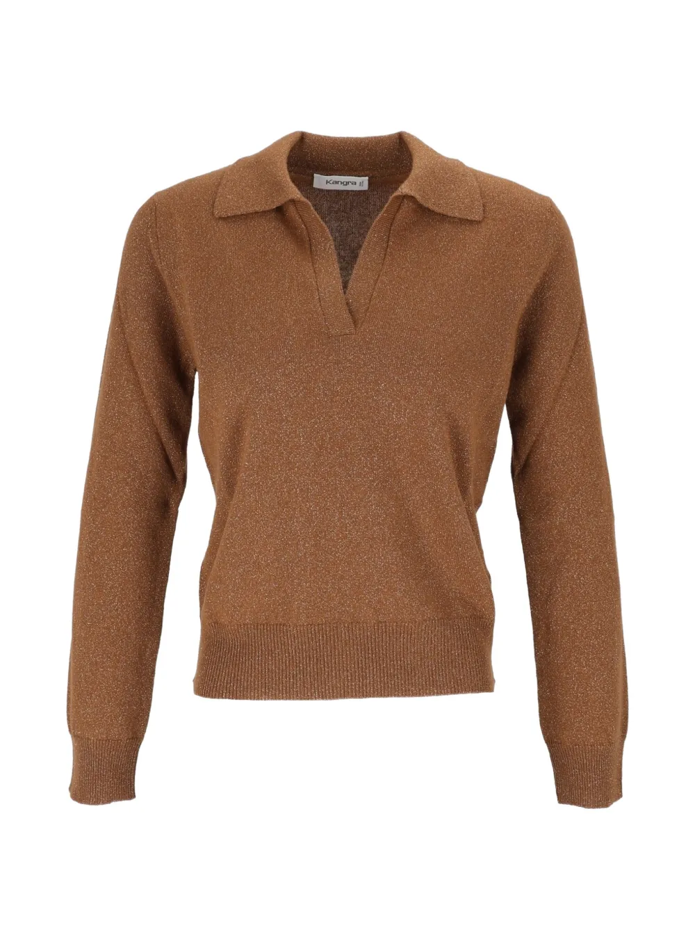 Kangra V-neck long-sleeve polo sweater