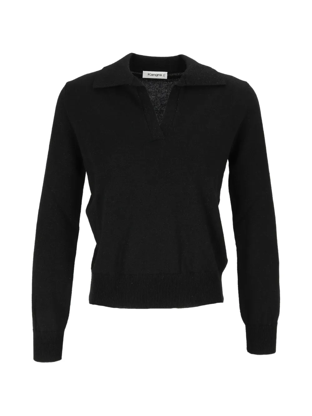 Kangra V-neck long-sleeve polo sweater