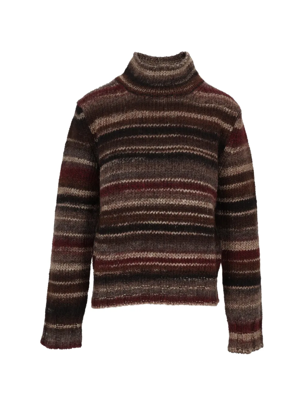 Kangra striped roll-neck sweater - Marrone