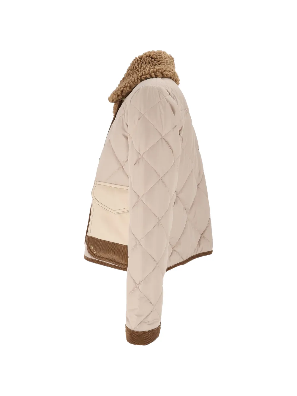 Fay 3-Ganci jack met kraag van imitatiebont Beige