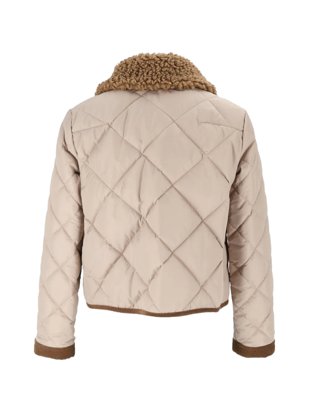 Fay 3-Ganci jack met kraag van imitatiebont Beige